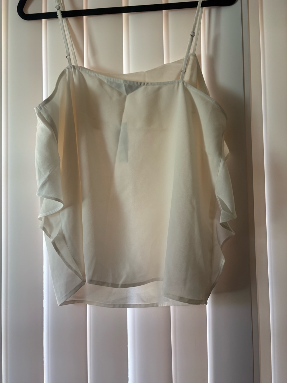 LOFT Cream Ruffle Spaghetti Strap Camisole - Picture 5 of 6